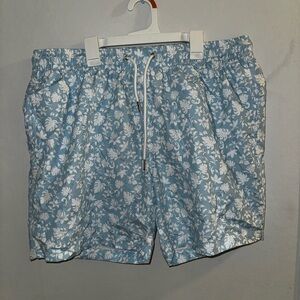 Slate & Stone Men’s Swim Trunks XL Blue Floral Tropical Board Shorts